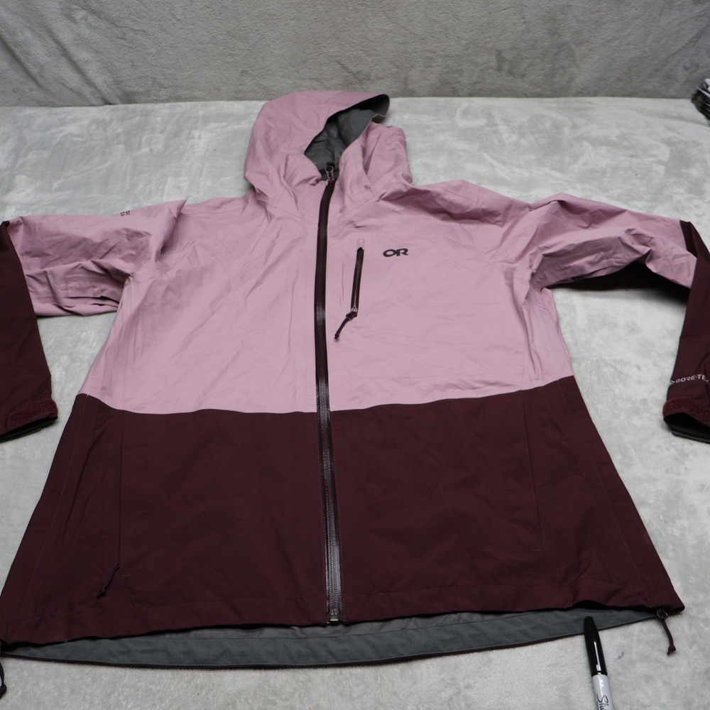 Outdoor Research Jacket Womens Large Pink Aspire II Gore-Tex Waterproof Pit Zip
